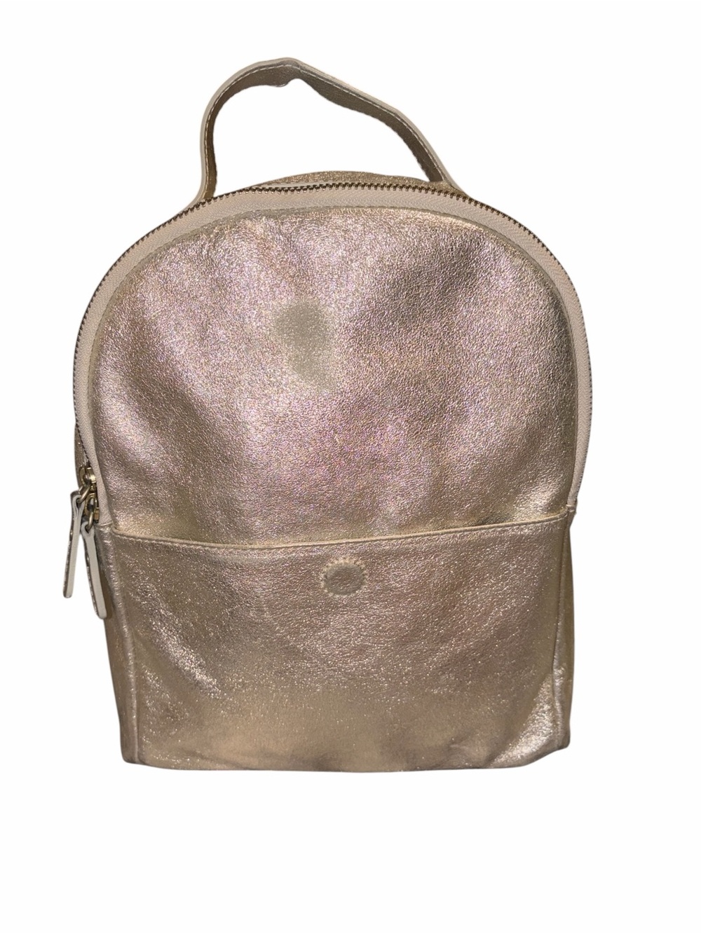 American Eagle Outfitters Made In Italy Gold Leather Mini Backpack School Work